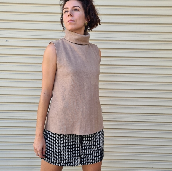 Zara camel roll neck vest. Sleeveless poloneck. - Picture 4 of 8